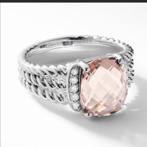David Yurman Petite Wheaton Morganite and Diamonds
